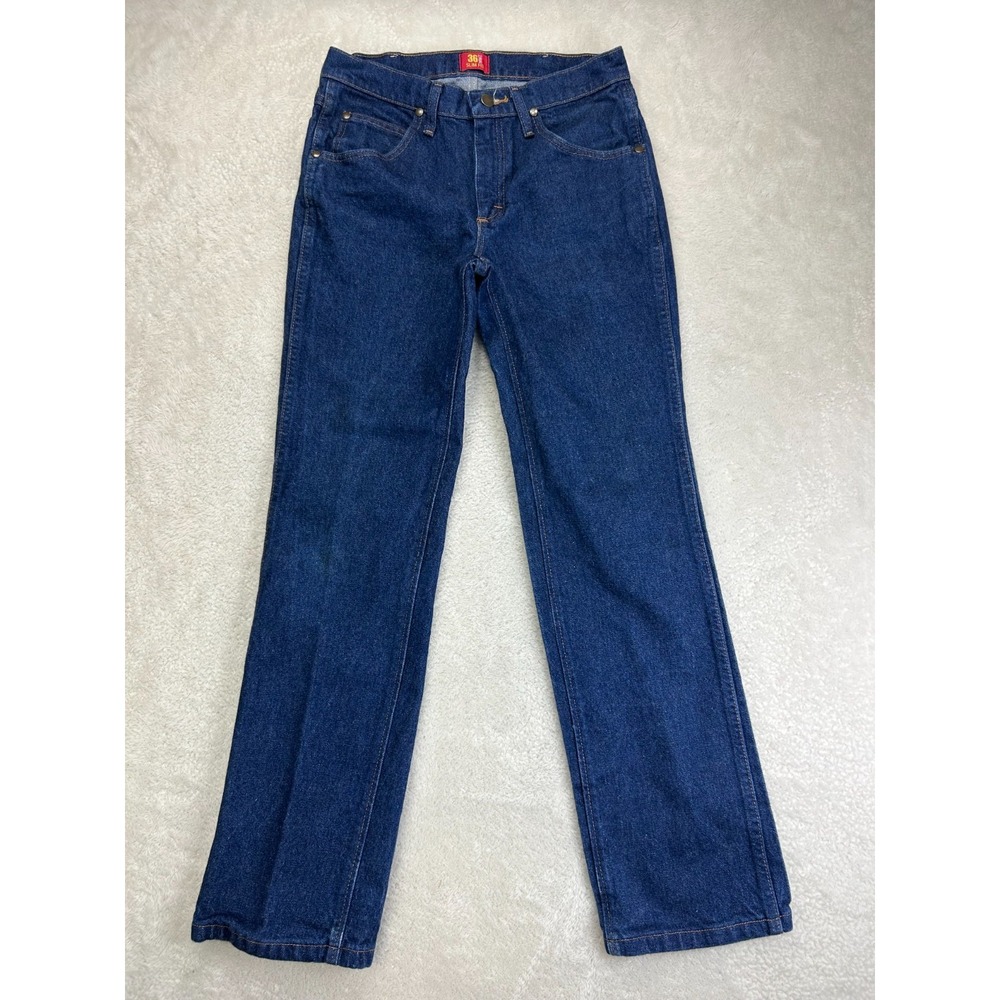 Wrangler 36mwz Slim Fit Straight Jeans Mens 29x30 Blue Denim Cowboy Cut 5-Pocket